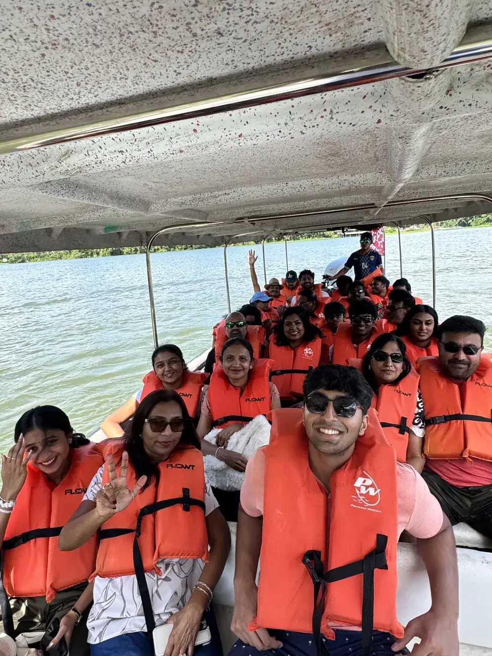 Selfie de grupo, a bordo